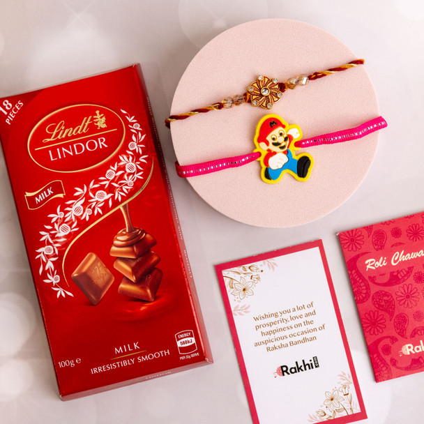 Bhai Bhatija Rakhi with Lindt Chocolate -For Canada