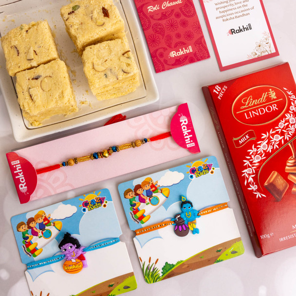 Bhai Bhatija Rakhi Set with Sweets & Chocolate -For Canada