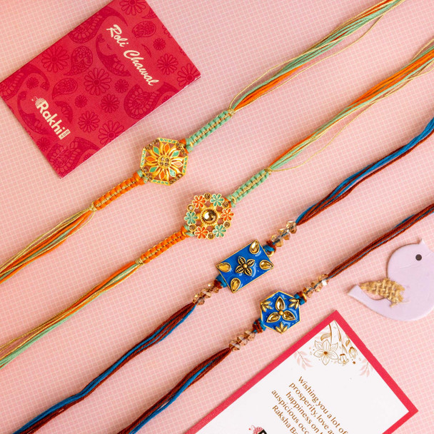 Set of 4 Elegant Rakhi.