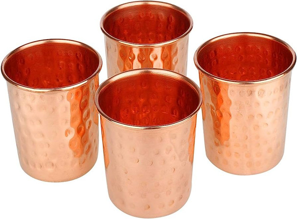 Copper-Hammered-Glass Set of 4  - For Australia