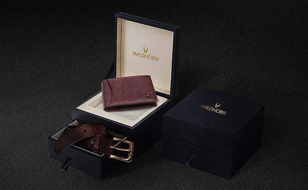 Leather Wallet & Belt Combo Gift Set