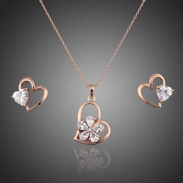 Buy Crystal Heart Earrings & Necklace Online to Australia