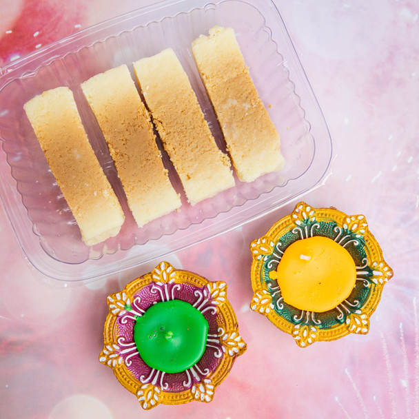 Diwali Diya with Milk Cake