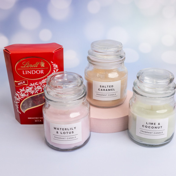 Lindt Chocolate with Assorted Fragrant Candles