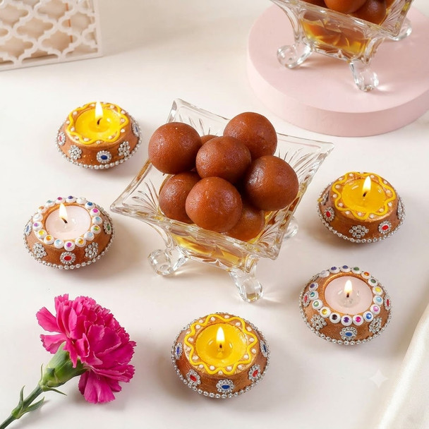 Kalash Diya Set with Gulab Jamun