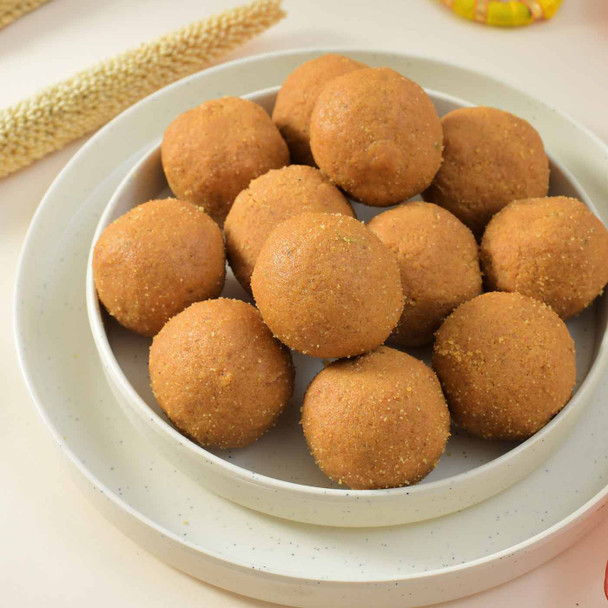 Diwali Diya with  Besan Laddu