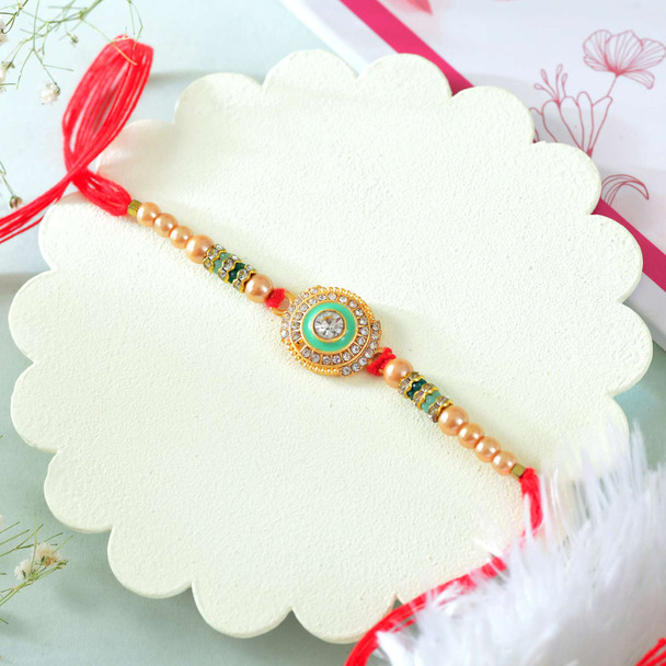 Kundan Brother Rakhi with Gourmet Hamper