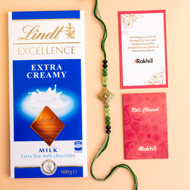 Metallic Rakhi with Lindt Chocolate