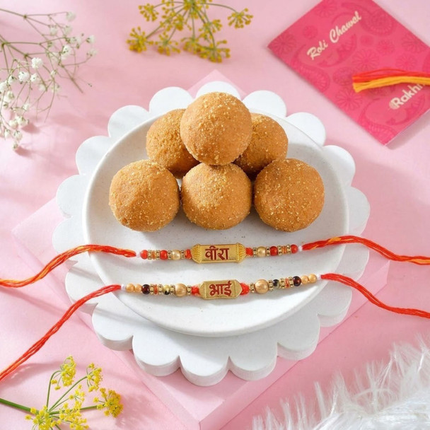 Set of Vira & Bhai Rakhi with Besan Laddoo