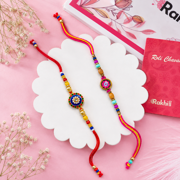 Set of 2 Rakhi with Soan Papdi & Cashew