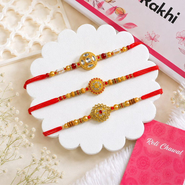 Set of 3 Floral Shaped Rakhi