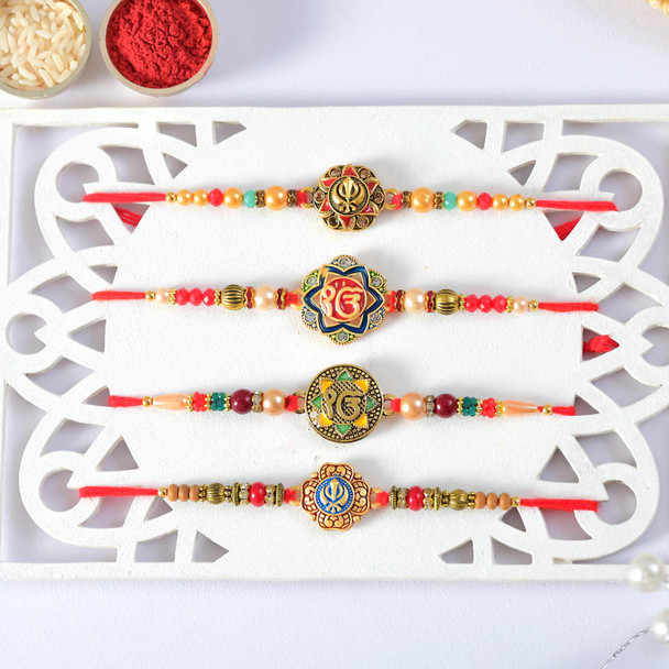 Set of 4 Auspicious Rakhi