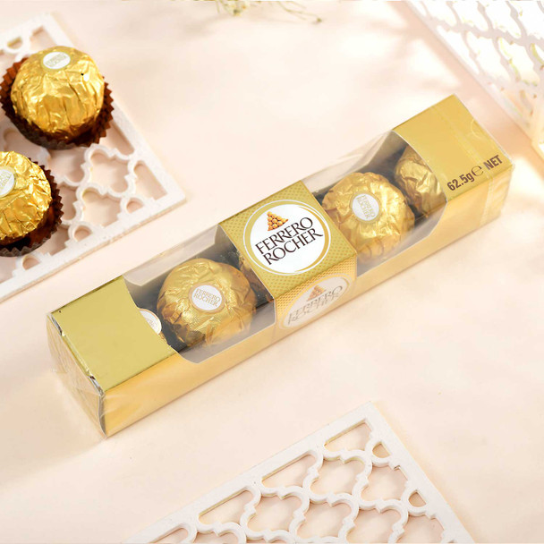 Single Rakhi With 4 Pcs Ferrero Rocher