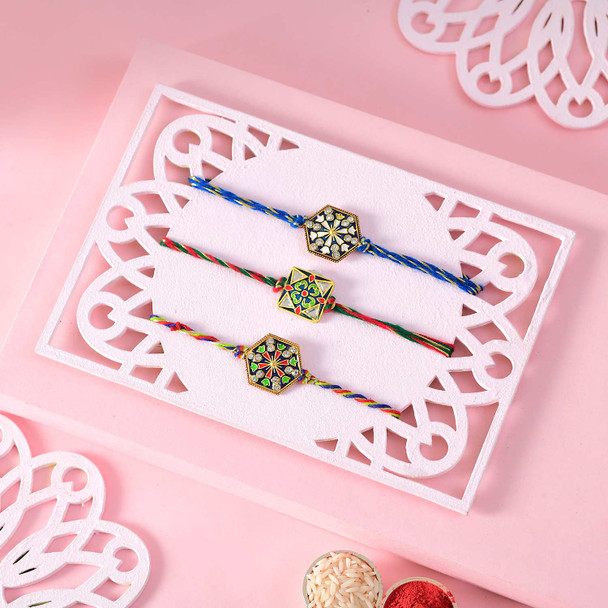 Set Of 3 Designer Rakhi