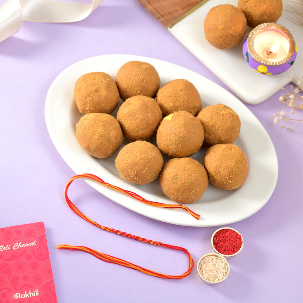Single Bhaidooj Kalava With Besan Laddoo