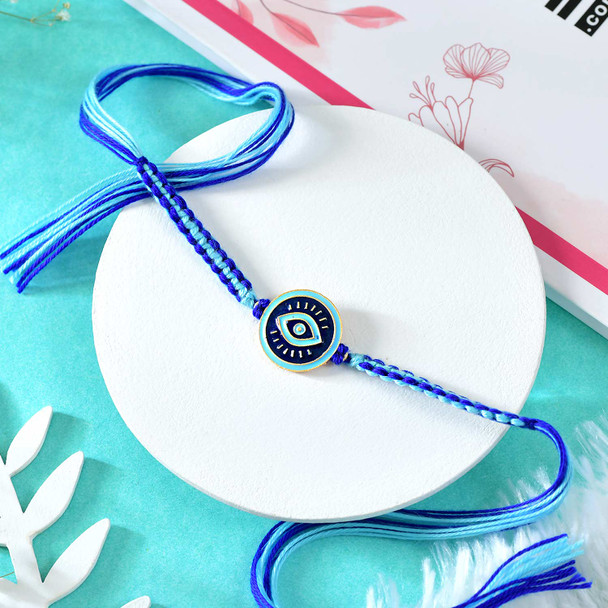 Charming Evil Eye Protection Rakhi Sweets Hamper
