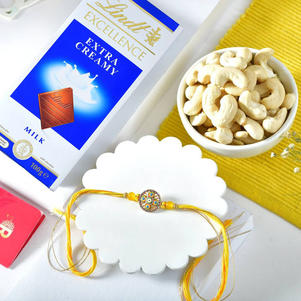 Mandala Rakhi With Lindt & Cashew