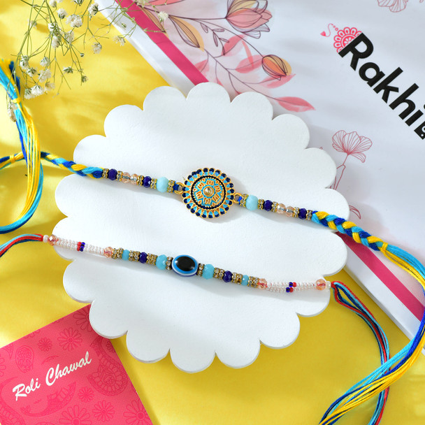 Raja Rani Rakhi Set With Lindt Lindor Bar - For USA