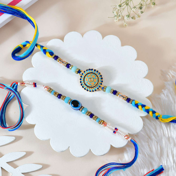 Set Of 2 Rakhi With Chocolate & Cashew