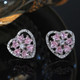 Exquisite 925 Sterling Silver Pink  Earring