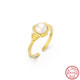 Enchanting 925 Sterling Silver Gold Plated Adjustable Ring
