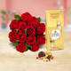 Red Roses With Ferrero Rocher Chocolate - For Canada