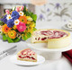 Berries Swirl Cheesecake and Mixed Flowers -For USA