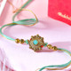 Regal Mint Mandala Rakhi With Sweet Dryfruits Hamper