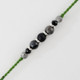 Black Stone Beaded Rakhi with Green Thread