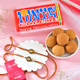 Elegant Kundan Rakhi Set with Sweet & Chocolate