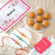 Vibrant Meenakari Rakhi Set with Besan Laddoo