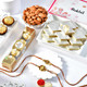 Rakhi Gift of Rocher Chocolate and Kaju Katli with Almond