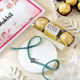 Simple Blue Rangoli Rakhi With Ferrero Rocher