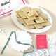 Simple Blue Rangoli Rakhi With Kaju Katli