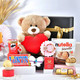 Divine Trio Rakhi Set with Teddy Gourmet Hamper