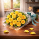 Yellow Cymbidium Roses Bouquet With Mississippi Baked Cake