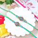 Set of 2 Designer Rakhis with Besan Ladoo