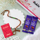 Green Moti Rakhi with Dairy Milk Chocolates