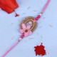 Blue and pink floral design Rakhi With Dry Fruits