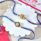 Set of 2 Floral Shaped Rakhi With Ferrero Rocher