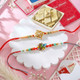 Set of 2 Floral Design Rakhis with Kaju katli