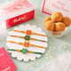 Square Meenakari Rakhi Set with Besan Laddoo