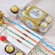 Set of 4 Colorful Rudraksha Rakhi Collection with Ferrero Rocher