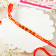 Blue & Orange Beaded Evil Eye Rakhi Set for Bhai