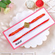 Imported Chocolate with Mauli & Golden Floral Rakhi Set