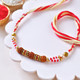 Traditional Rudraksha & Aesthetic Golden Rakhis Set