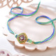 Royal Meenakari Floral Rakhi with Mint Green Crystal Beads