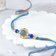 Royal Blue Kundan Designer Rakhi with Blue Beads