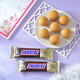 Golden Mantra Rakhi With Besan Laddu And Chocolates