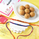 Hand Crafted Rudraksh Rakhi With Besan Laddu
